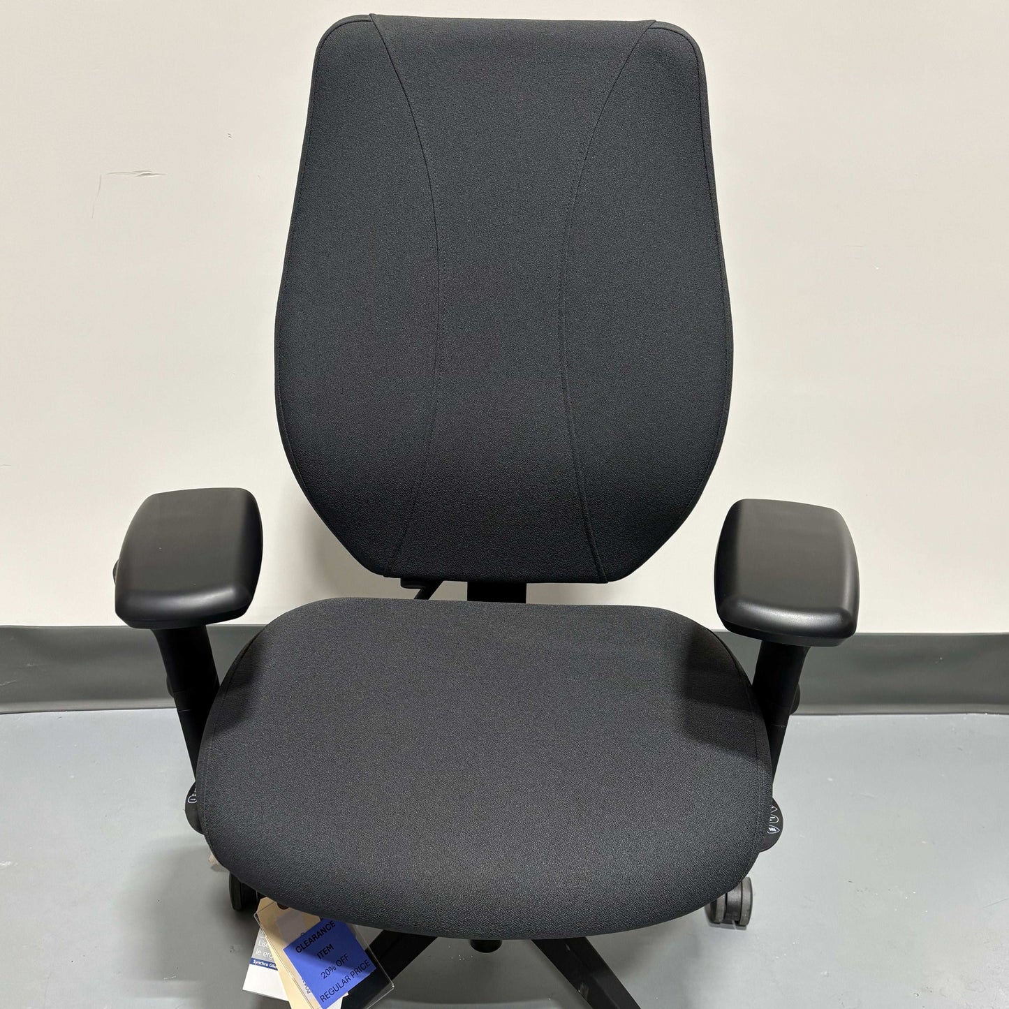 ergoCentric tCentric Upholstered Backrest Synchro Glide Black Frame - Chairlines