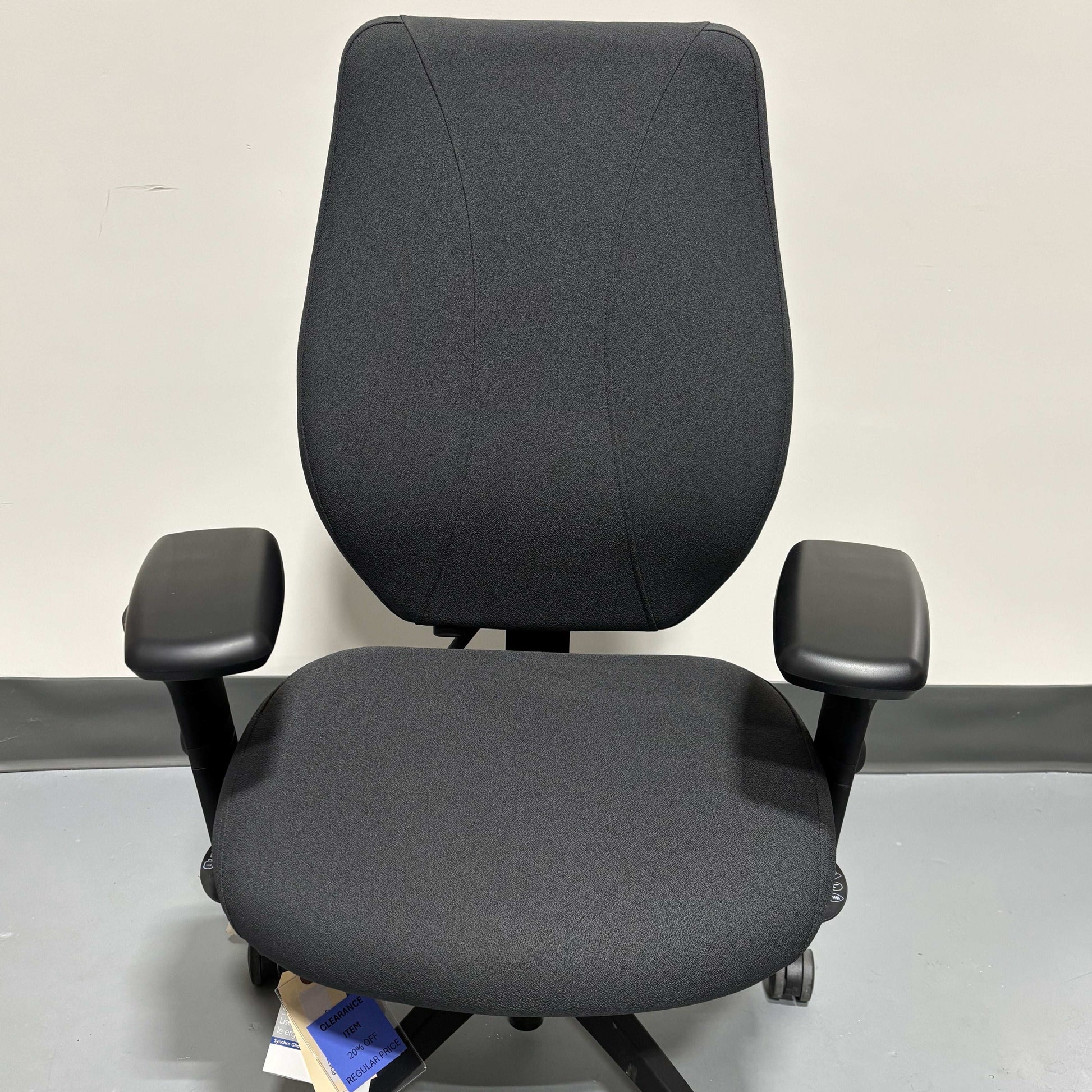 ergoCentric tCentric Upholstered Backrest Synchro Glide Black Frame - Chairlines