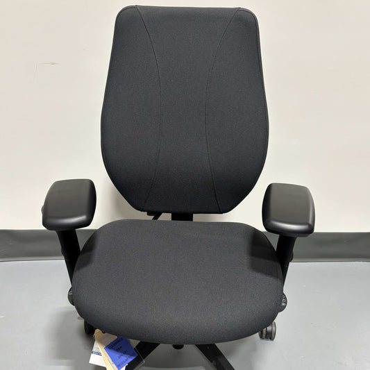 ergoCentric tCentric Upholstered Backrest Synchro Glide Black Frame - Chairlines