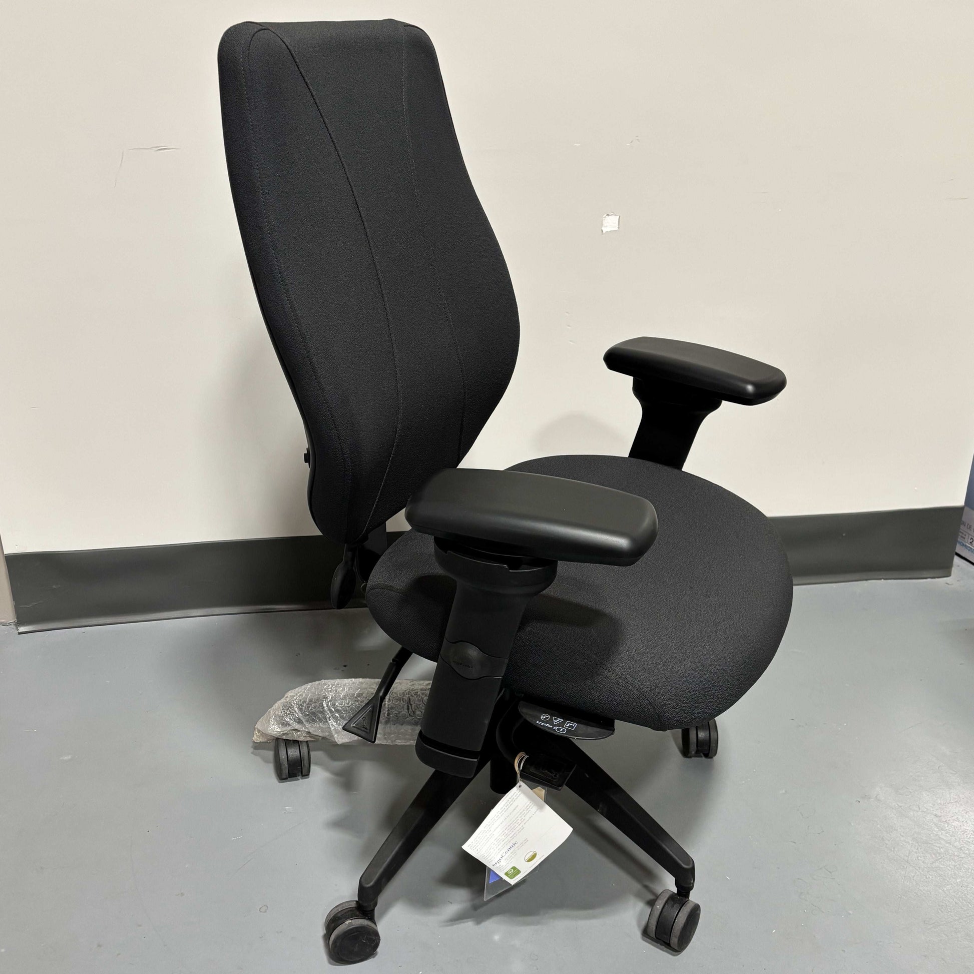 ergoCentric tCentric Upholstered Backrest Synchro Glide Black Frame - Chairlines