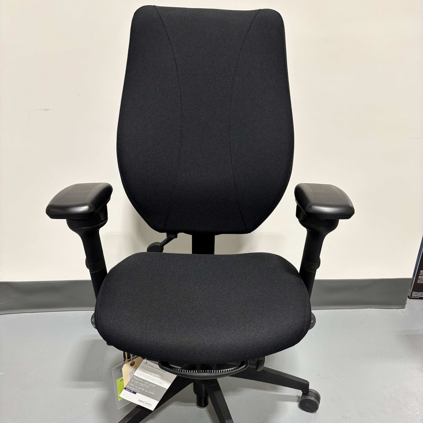 ergoCentric tCentric Upholstered Backrest Black Frame - Chairlines