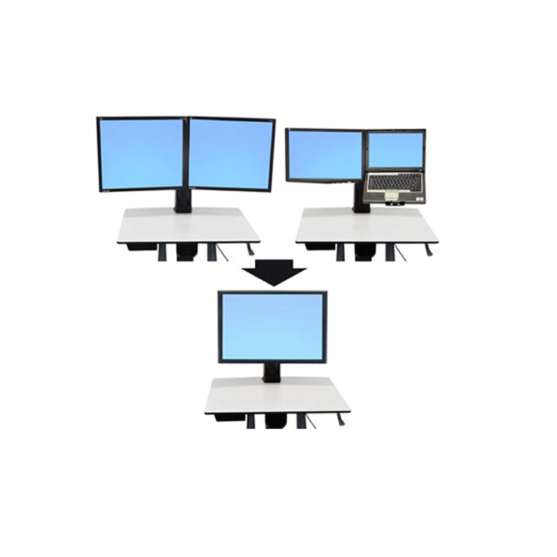 Ergotron Workfit-C Conversion Kit: Dual or LCD & Laptop to Single HD