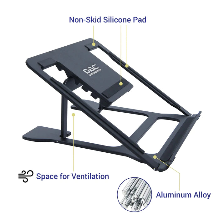 DAC MP-224 Portable Laptop Stand With 6 Height Levels, Black