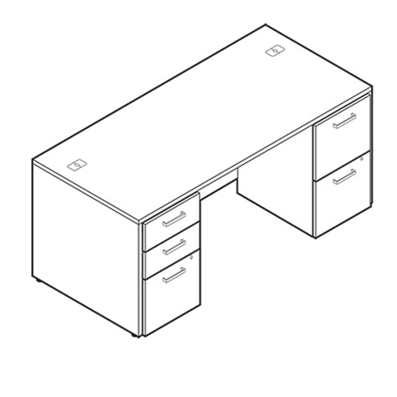 Offices to Go Double Pedestal Desk MLP109