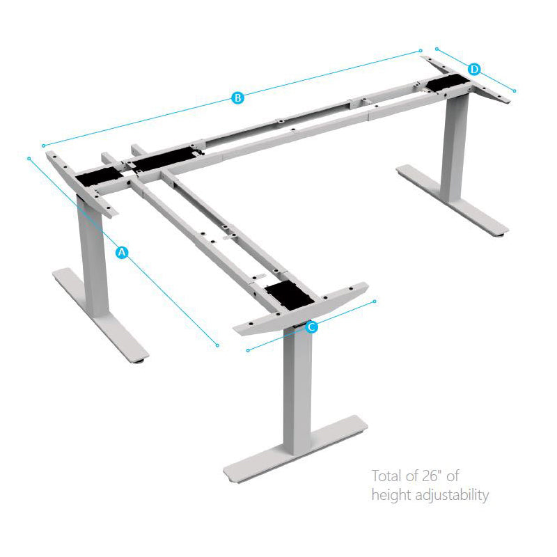 ergoCentric upCentric 3-Leg Height Adjustable Table (Base Only) - Chairlines