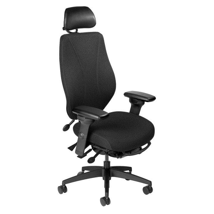 ergoCentric tCentric Upholstered Backrest Black Frame - Chairlines