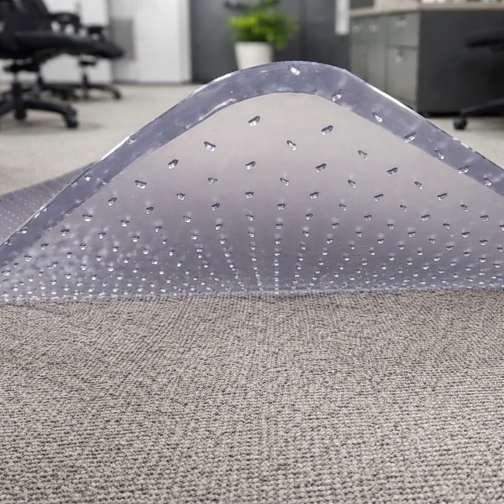 Plush Carpet Chair Mat - With Lip, 36" x 48", Clear