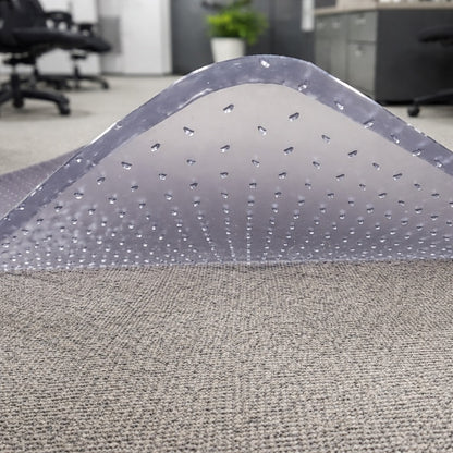 Plush Carpet Chair Mat - With Lip, 36" x 48", Clear