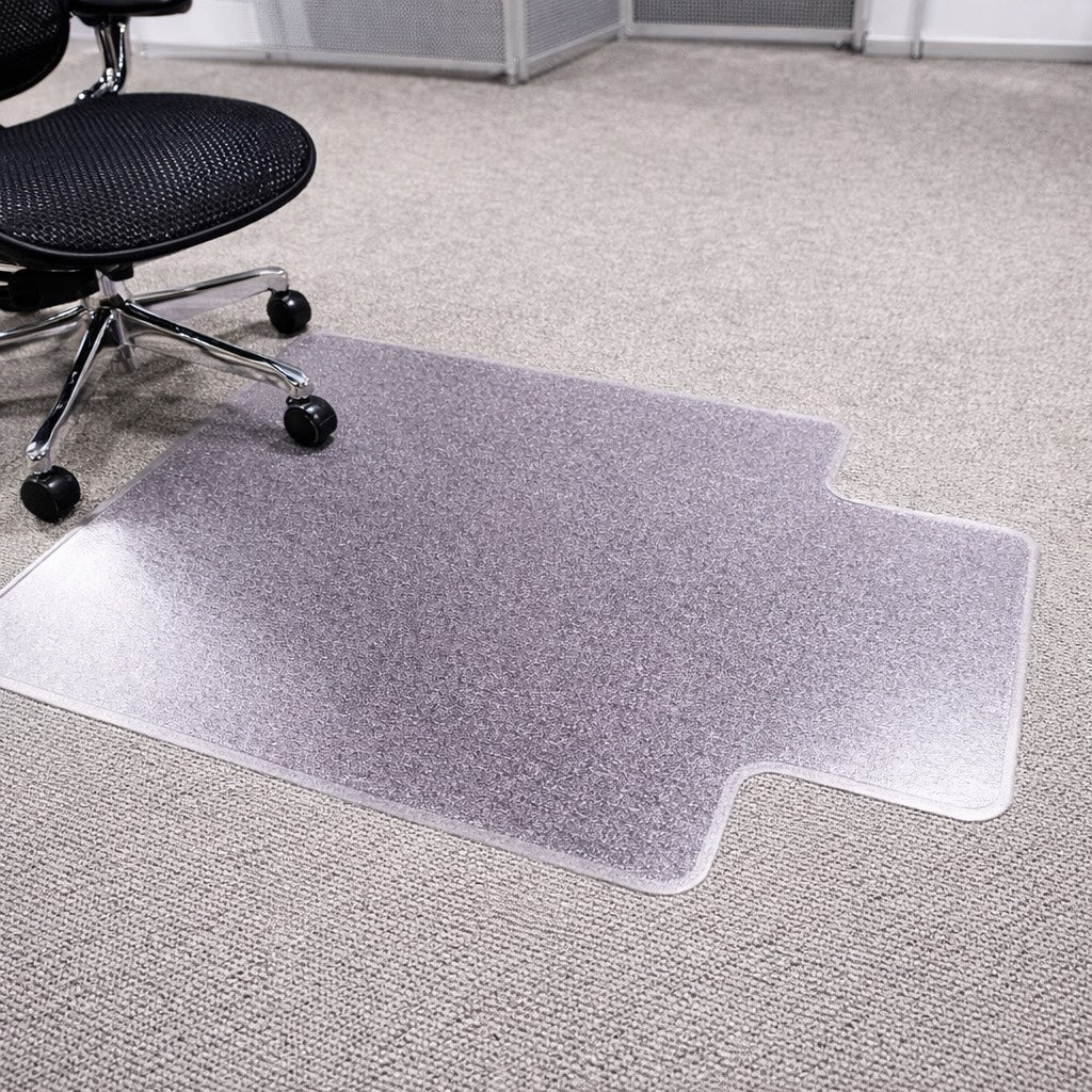 Plush Carpet Chair Mat - With Lip, 36" x 48", Clear