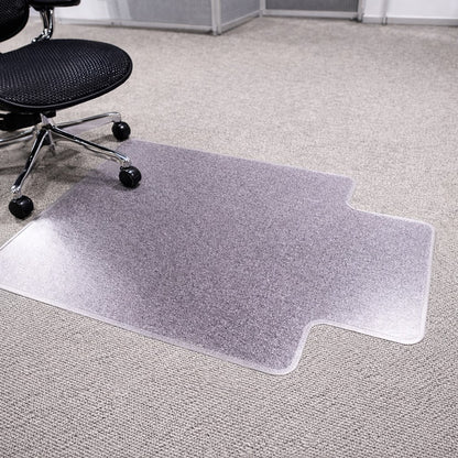 Plush Carpet Chair Mat - With Lip, 36" x 48", Clear