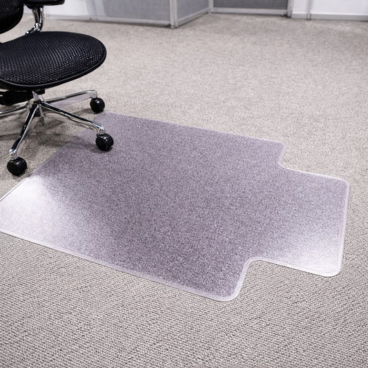 Plush Carpet Chair Mat - With Lip, 36" x 48", Clear
