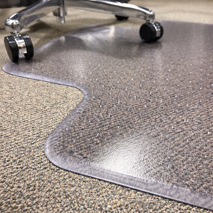 Plush Carpet Chair Mat - With Lip, 36" x 48", Clear