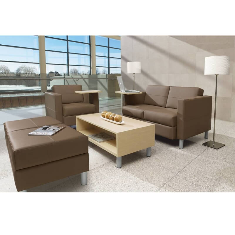 Global Citi 7875RTM Lounge Chair with Right MDF Tablet Worksurface